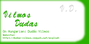 vilmos dudas business card